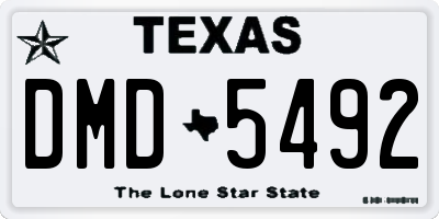 TX license plate DMD5492