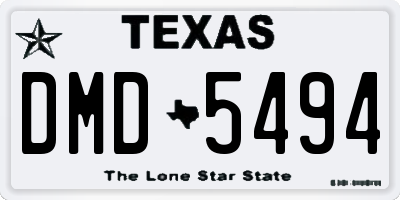 TX license plate DMD5494