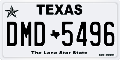 TX license plate DMD5496