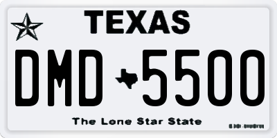 TX license plate DMD5500