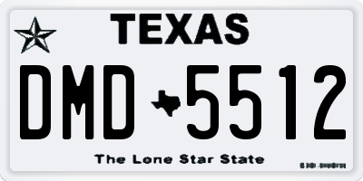 TX license plate DMD5512