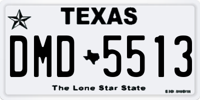 TX license plate DMD5513