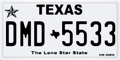TX license plate DMD5533