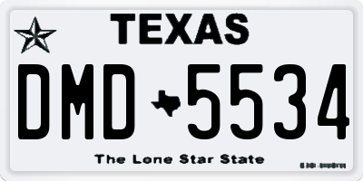 TX license plate DMD5534