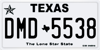 TX license plate DMD5538