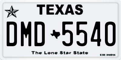 TX license plate DMD5540