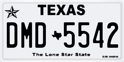 TX license plate DMD5542