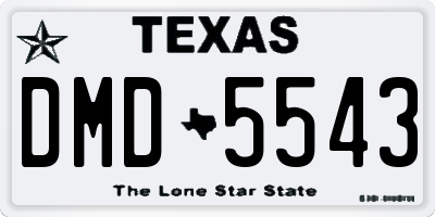 TX license plate DMD5543