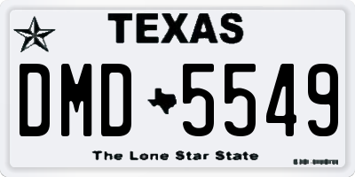 TX license plate DMD5549