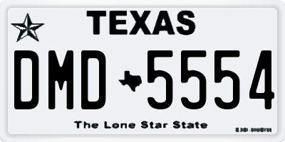 TX license plate DMD5554