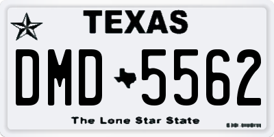 TX license plate DMD5562