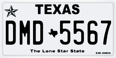 TX license plate DMD5567