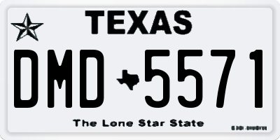 TX license plate DMD5571