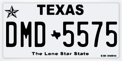 TX license plate DMD5575