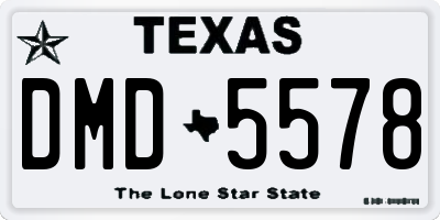 TX license plate DMD5578