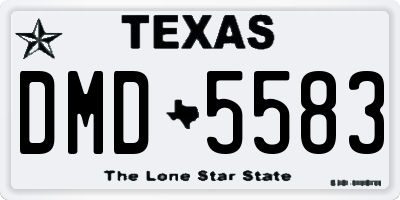 TX license plate DMD5583