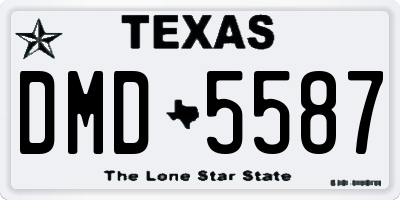 TX license plate DMD5587
