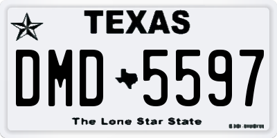 TX license plate DMD5597