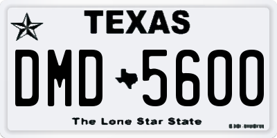 TX license plate DMD5600