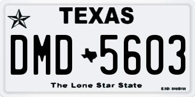 TX license plate DMD5603