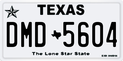 TX license plate DMD5604