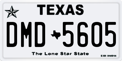 TX license plate DMD5605