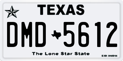 TX license plate DMD5612