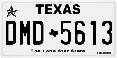 TX license plate DMD5613