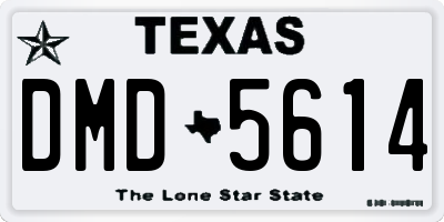TX license plate DMD5614