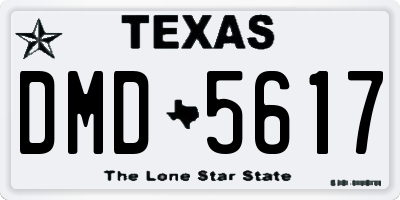 TX license plate DMD5617