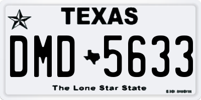 TX license plate DMD5633