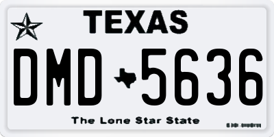 TX license plate DMD5636