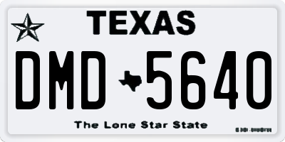 TX license plate DMD5640