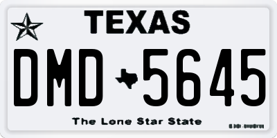 TX license plate DMD5645
