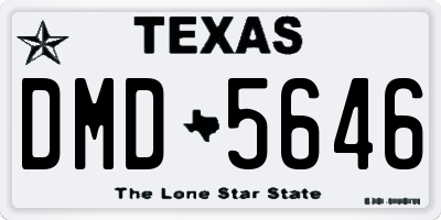 TX license plate DMD5646