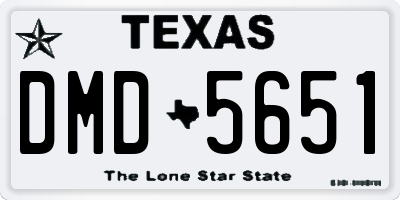 TX license plate DMD5651