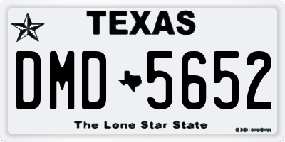 TX license plate DMD5652