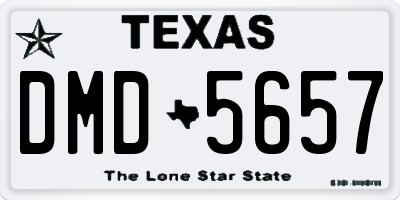 TX license plate DMD5657