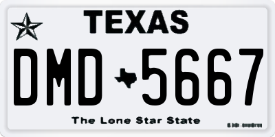 TX license plate DMD5667