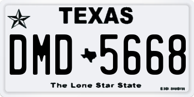 TX license plate DMD5668