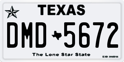 TX license plate DMD5672
