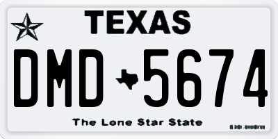 TX license plate DMD5674