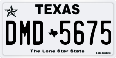 TX license plate DMD5675