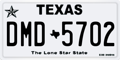 TX license plate DMD5702