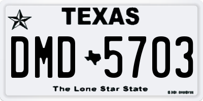 TX license plate DMD5703