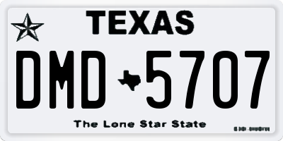 TX license plate DMD5707