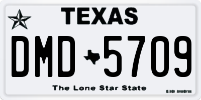 TX license plate DMD5709