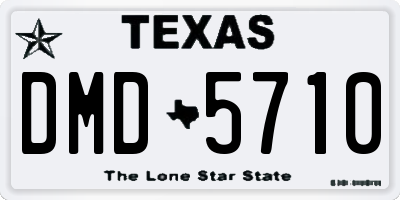 TX license plate DMD5710