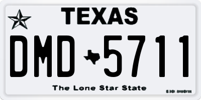 TX license plate DMD5711