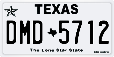 TX license plate DMD5712